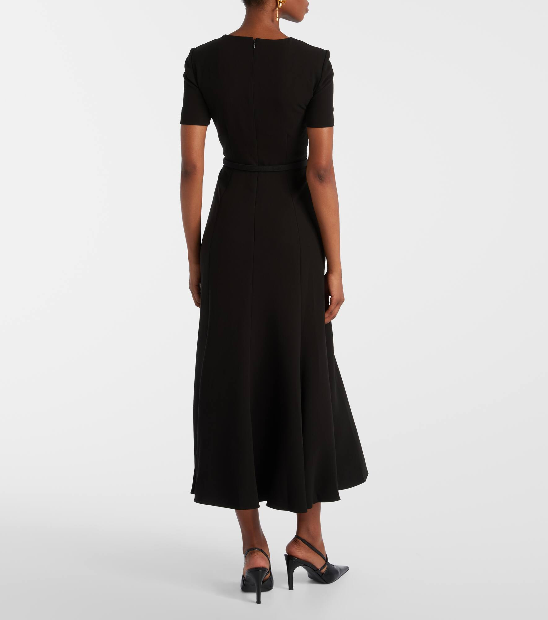 Belted crêpe midi dress - 3