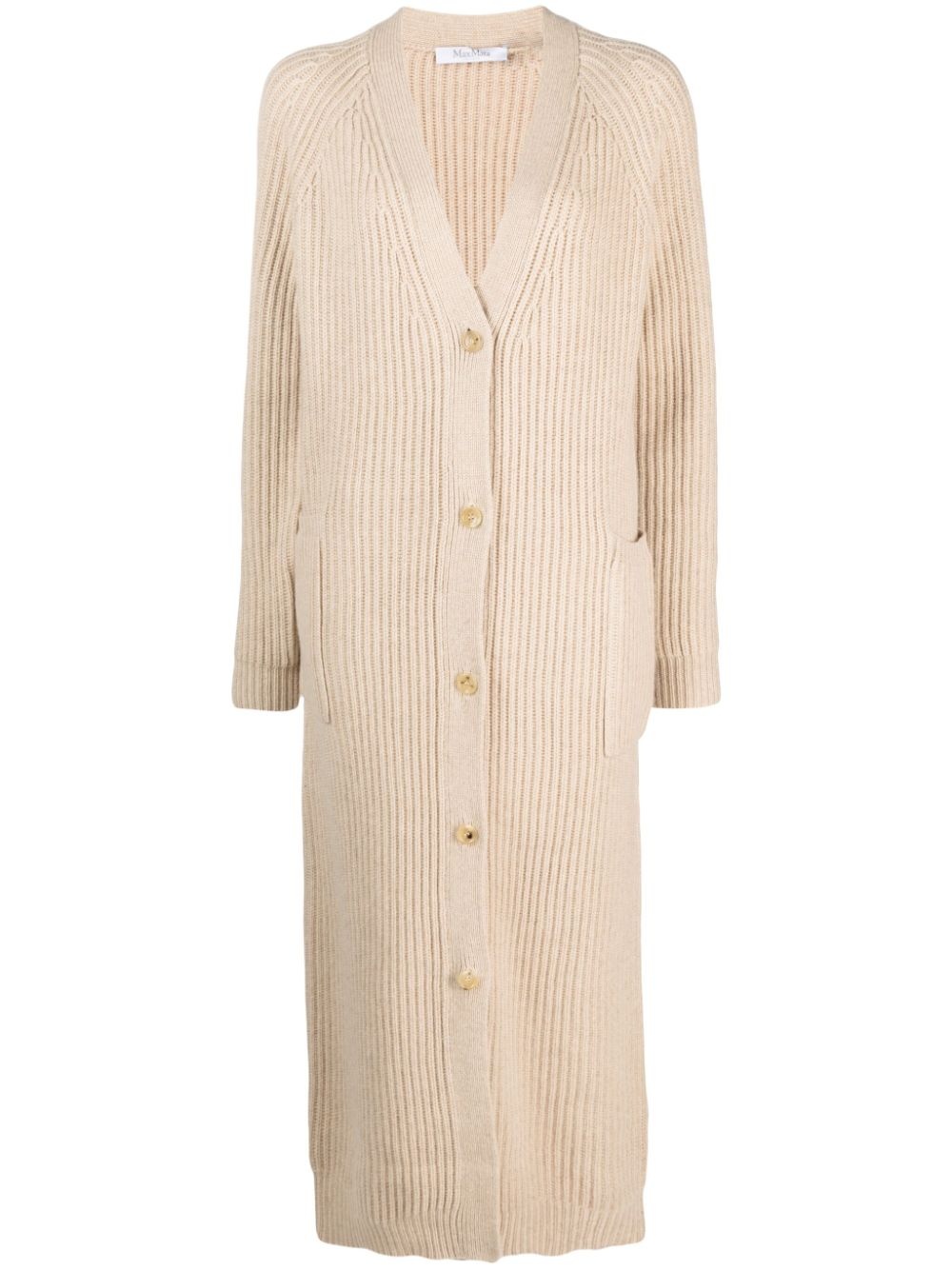 ribbed-knit wool-cashmere cardi-coat - 1