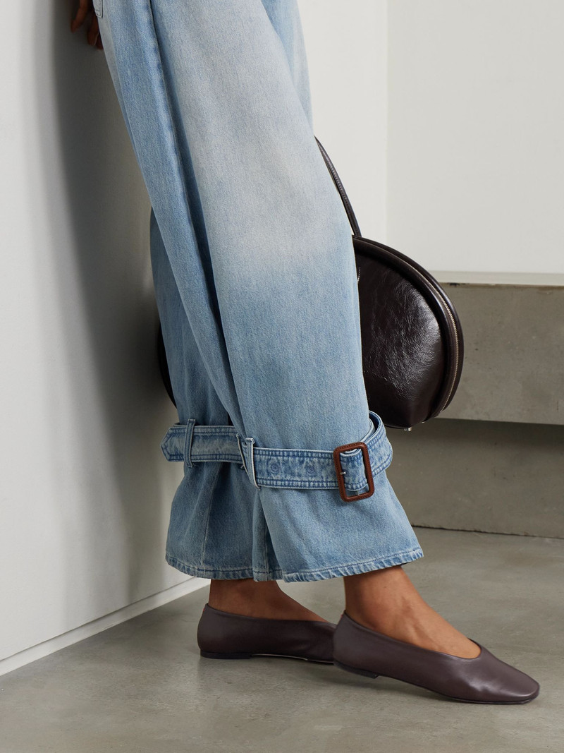 Aeyde Kirsten leather ballet flats Chocolate outlook