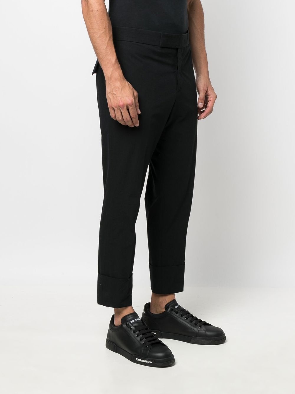 flap-pockets cotton cropped trousers - 3