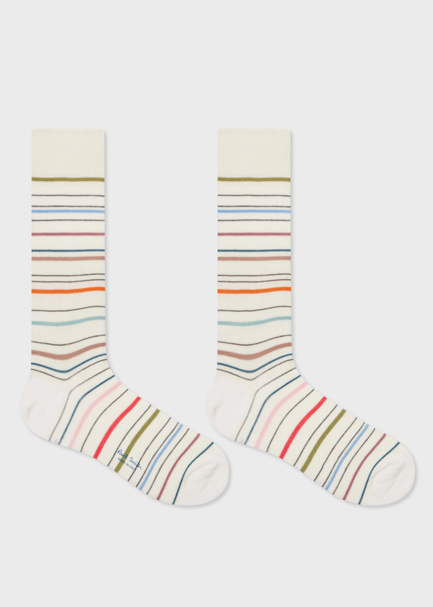 Ivory 'Pencil Stripe' Socks - 2