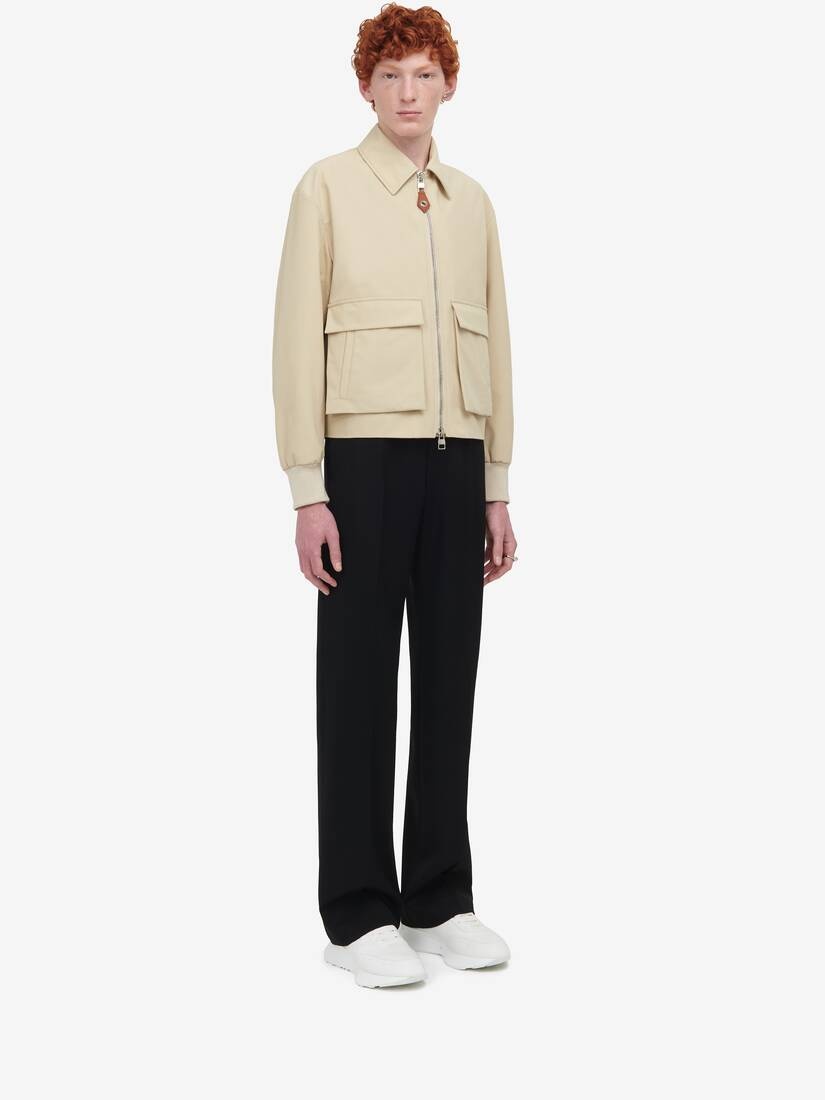 Men's Military Pocket Blouson in Pale Beige - 3