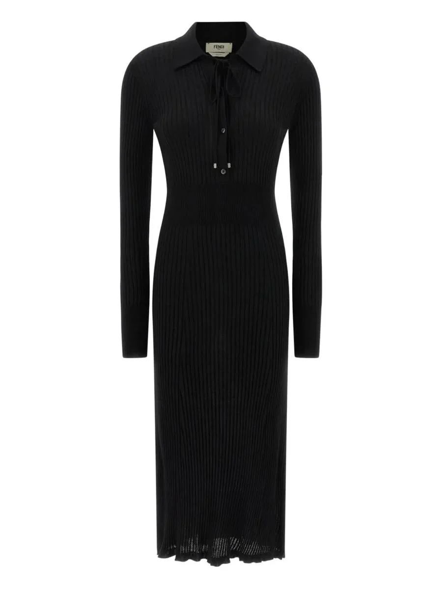 Fendi Wool Fitted Midi Dress Clothing - 1
