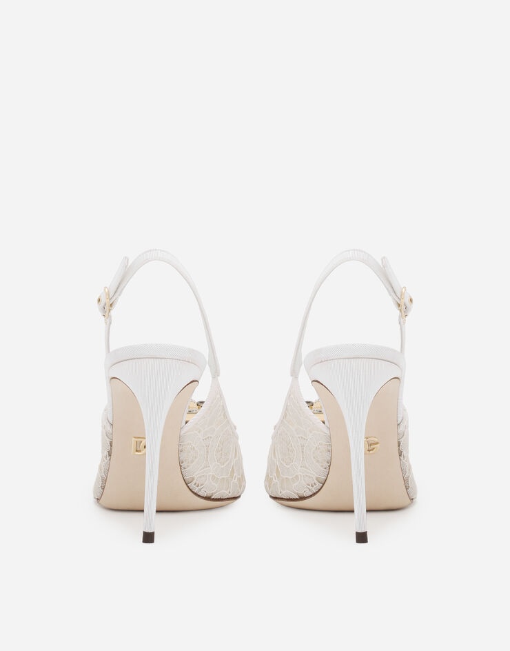 Dolce Gabbana Rainbow lace slingbacks in lurex lace REVERSIBLE