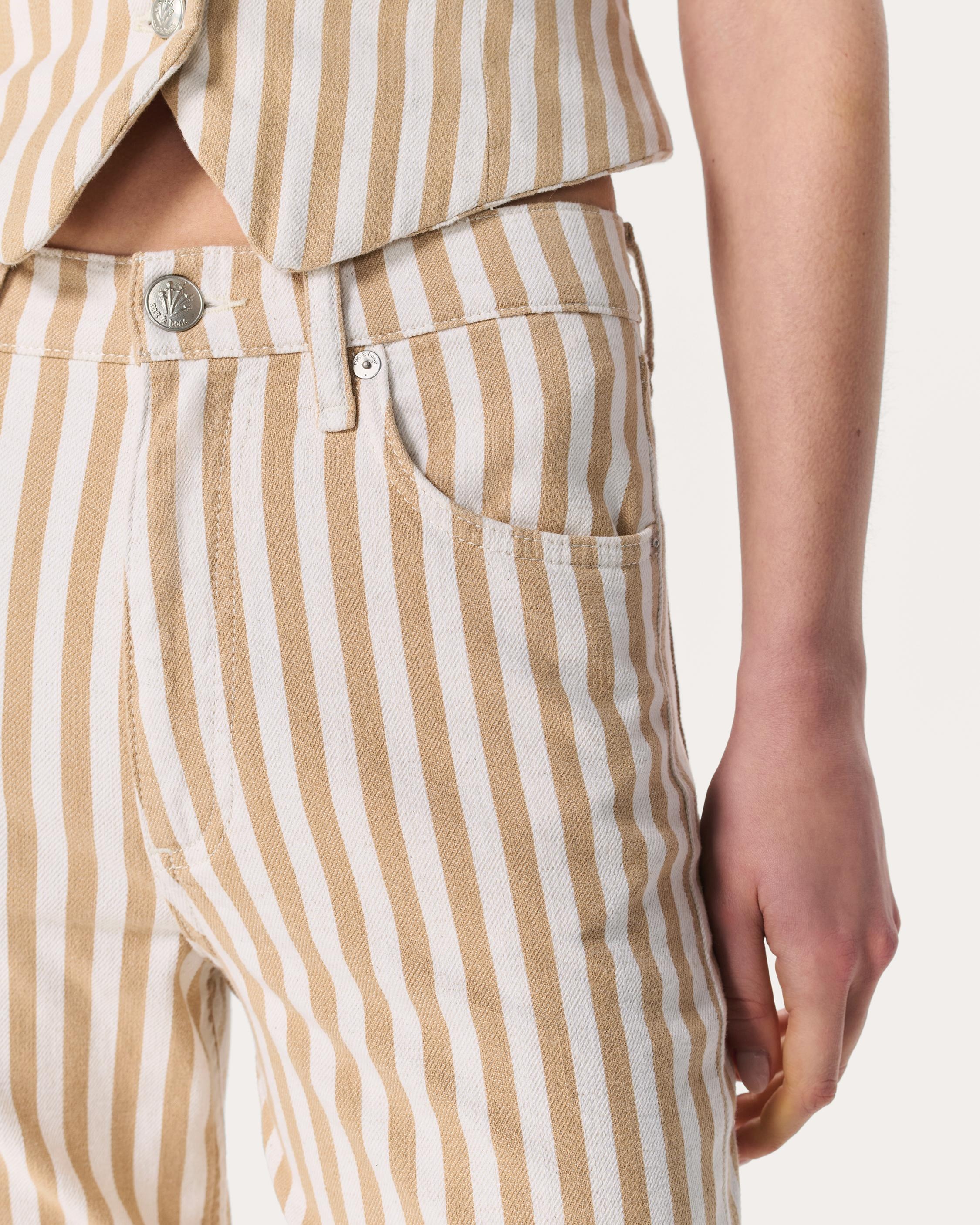 Shea Relaxed Straight Jeans
Vintage Stretch in Tan Stripe - 4