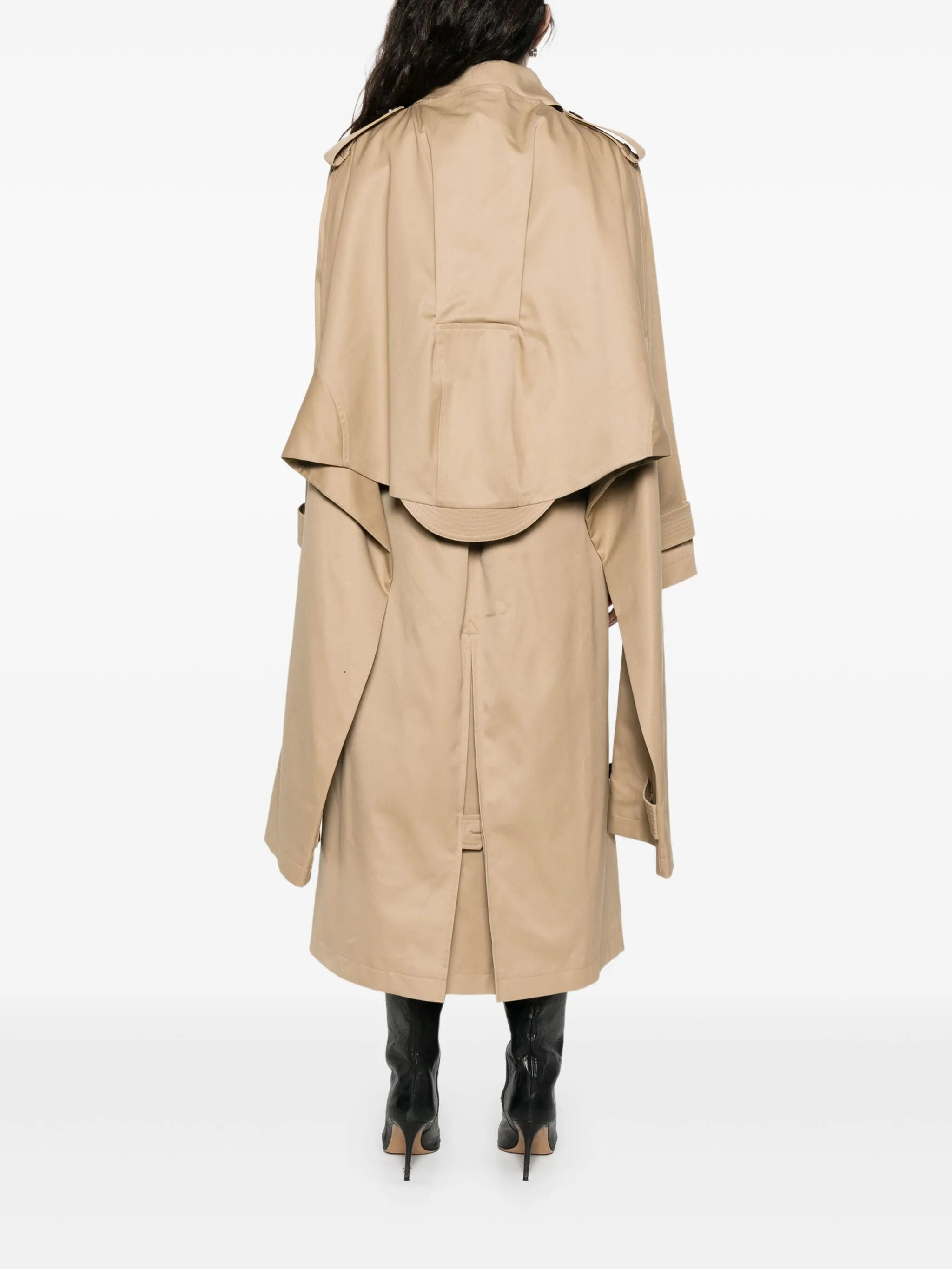 double-breasted belted trench coat - 4