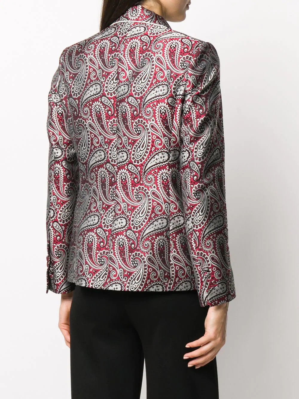 paisley pattern suit jacket - 4