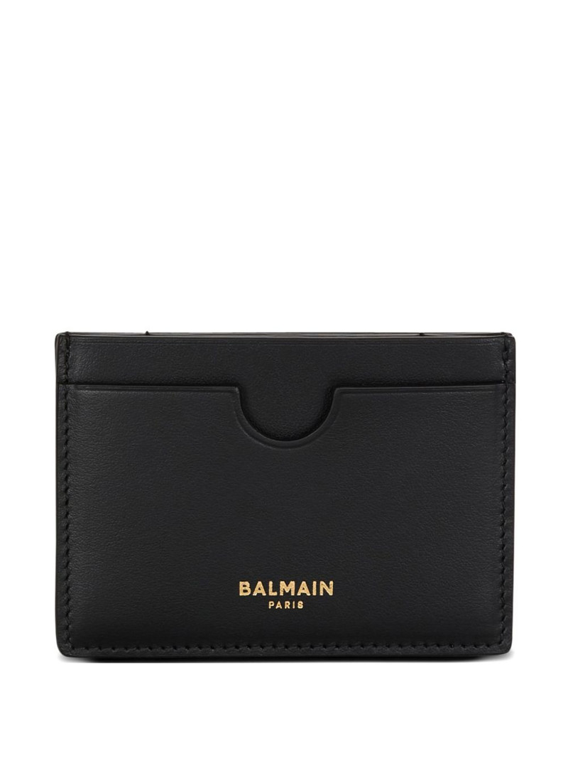logo-print leather card holder 1