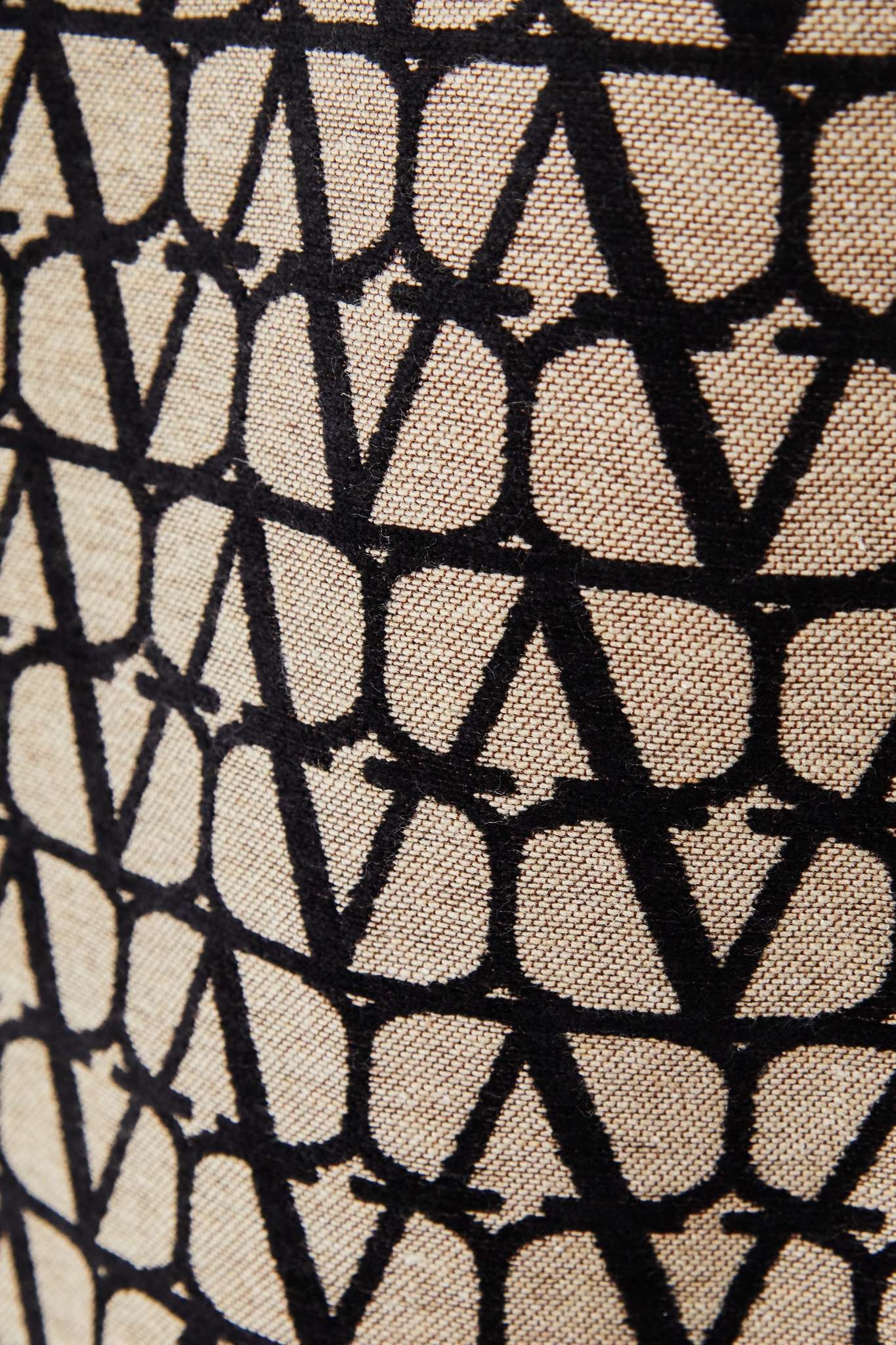 Leather-trimmed canvas-jacquard maxi skirt - 4