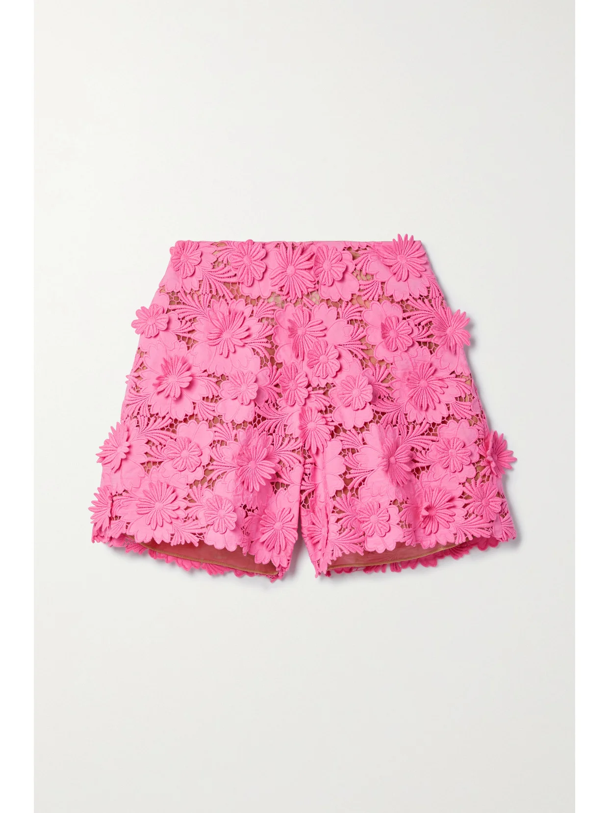 Cotton Guipure Lace Shorts - 1