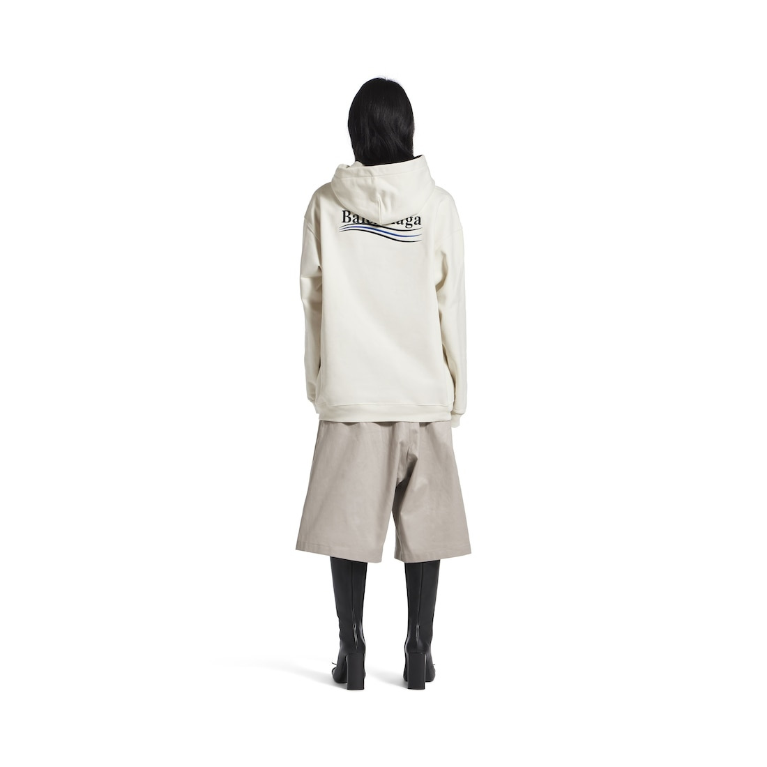 Women's Political Campaign Medium Fit Hoodie in White - 4