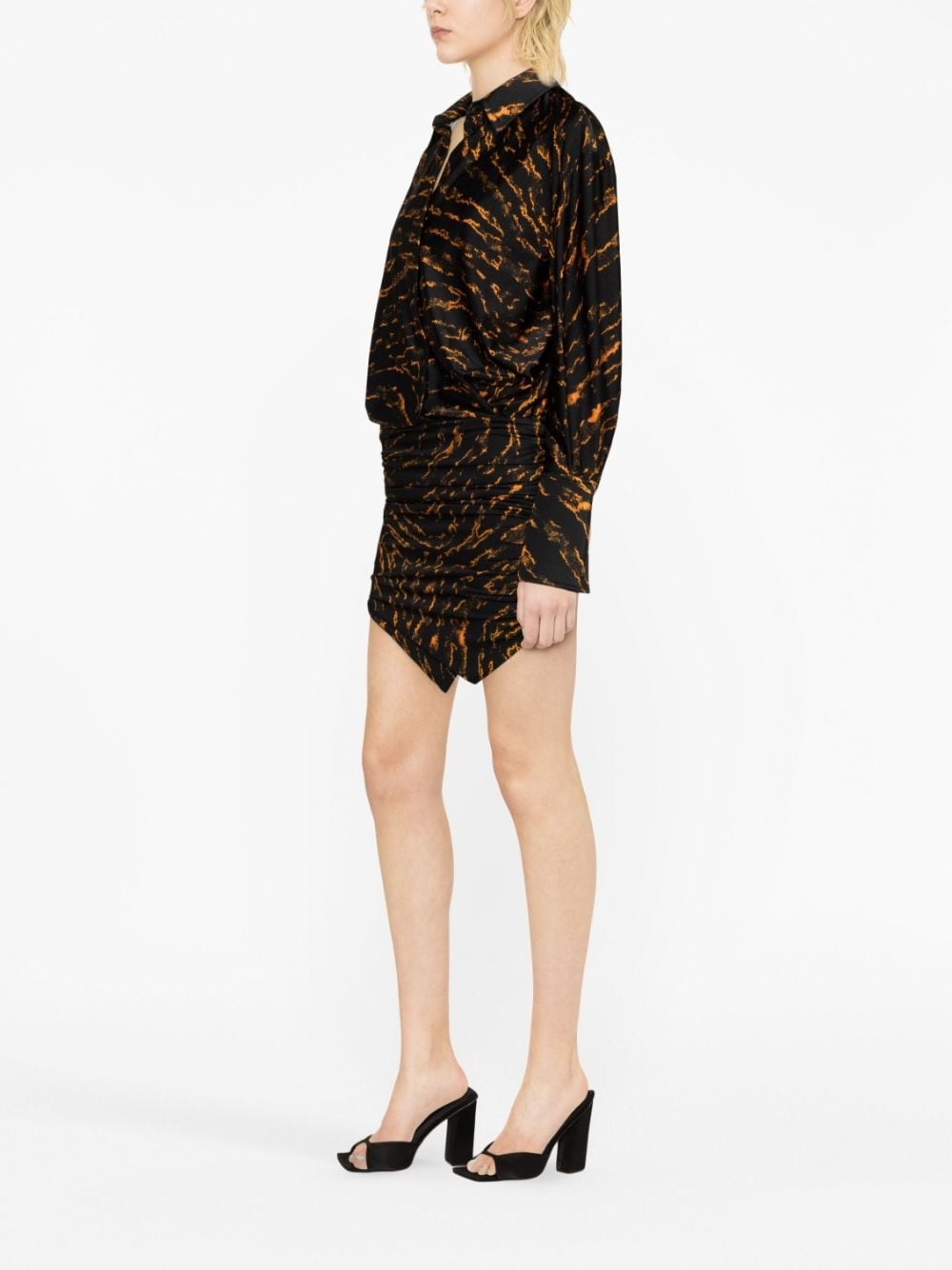abstract-patterned shirt dress - 4