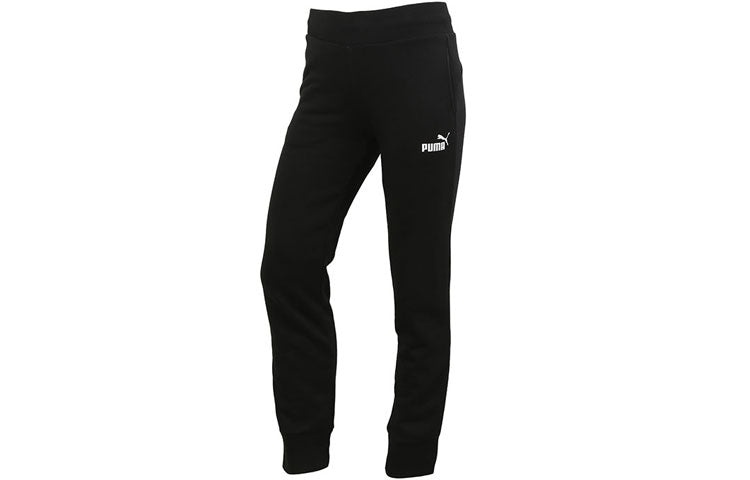 (WMNS) PUMA Essentials Sweatpants 'Black White' 586548-01 - 2