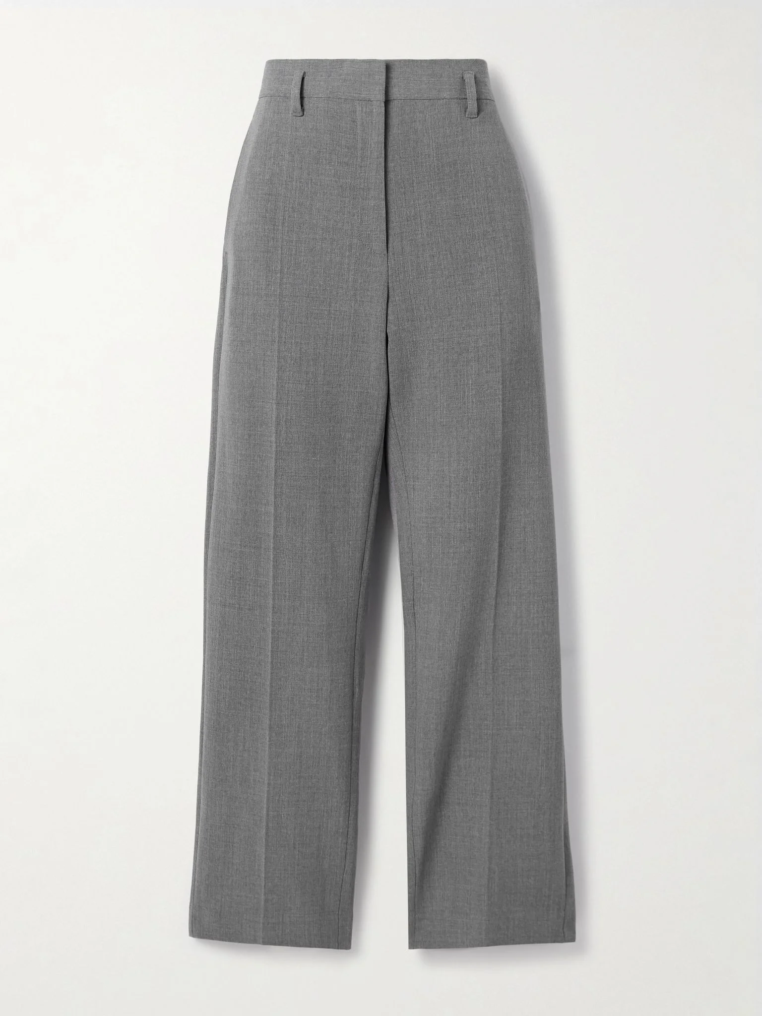 Relian cropped wool-blend straight-leg pants Gray - 1