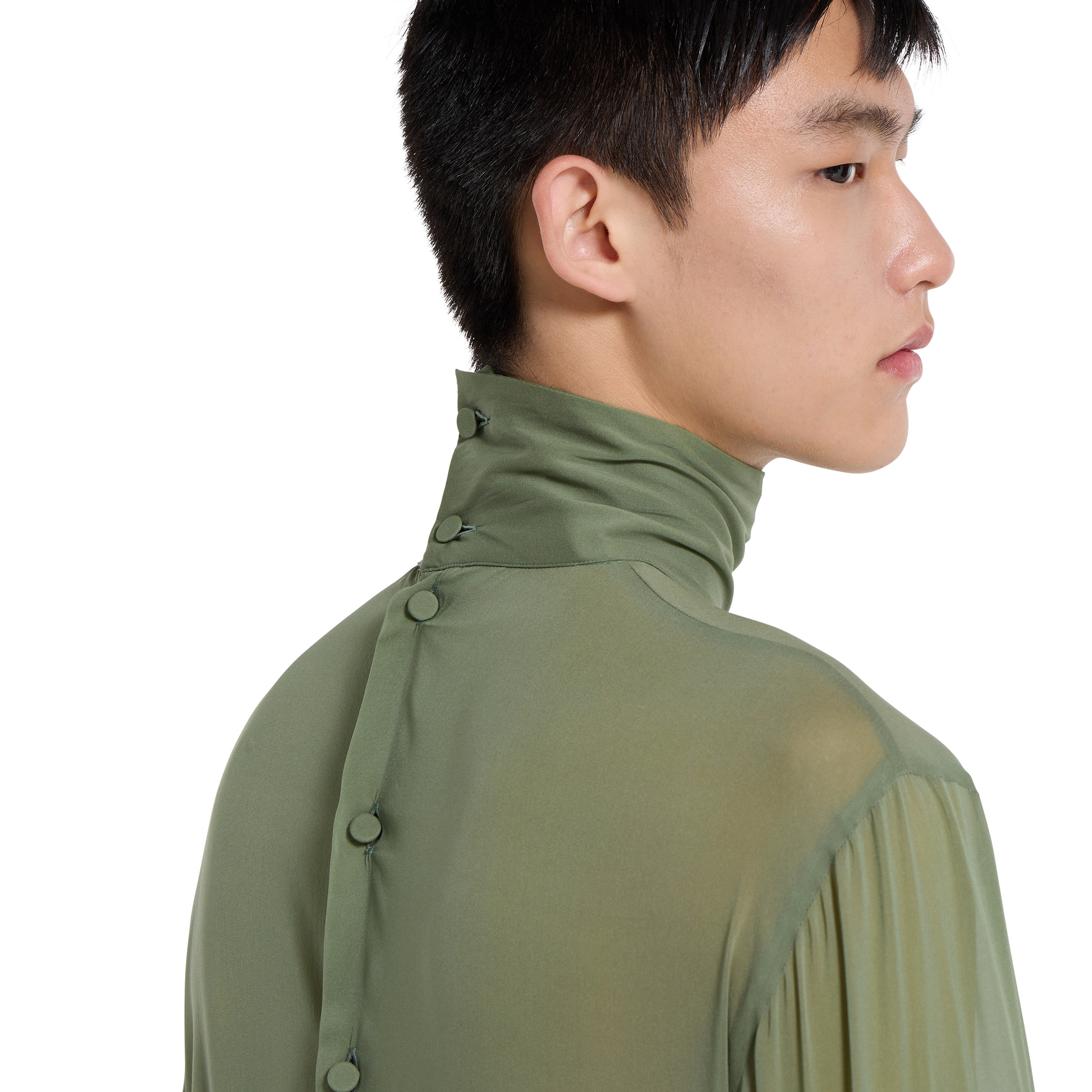 Silk stretch chiffon shirt - 5