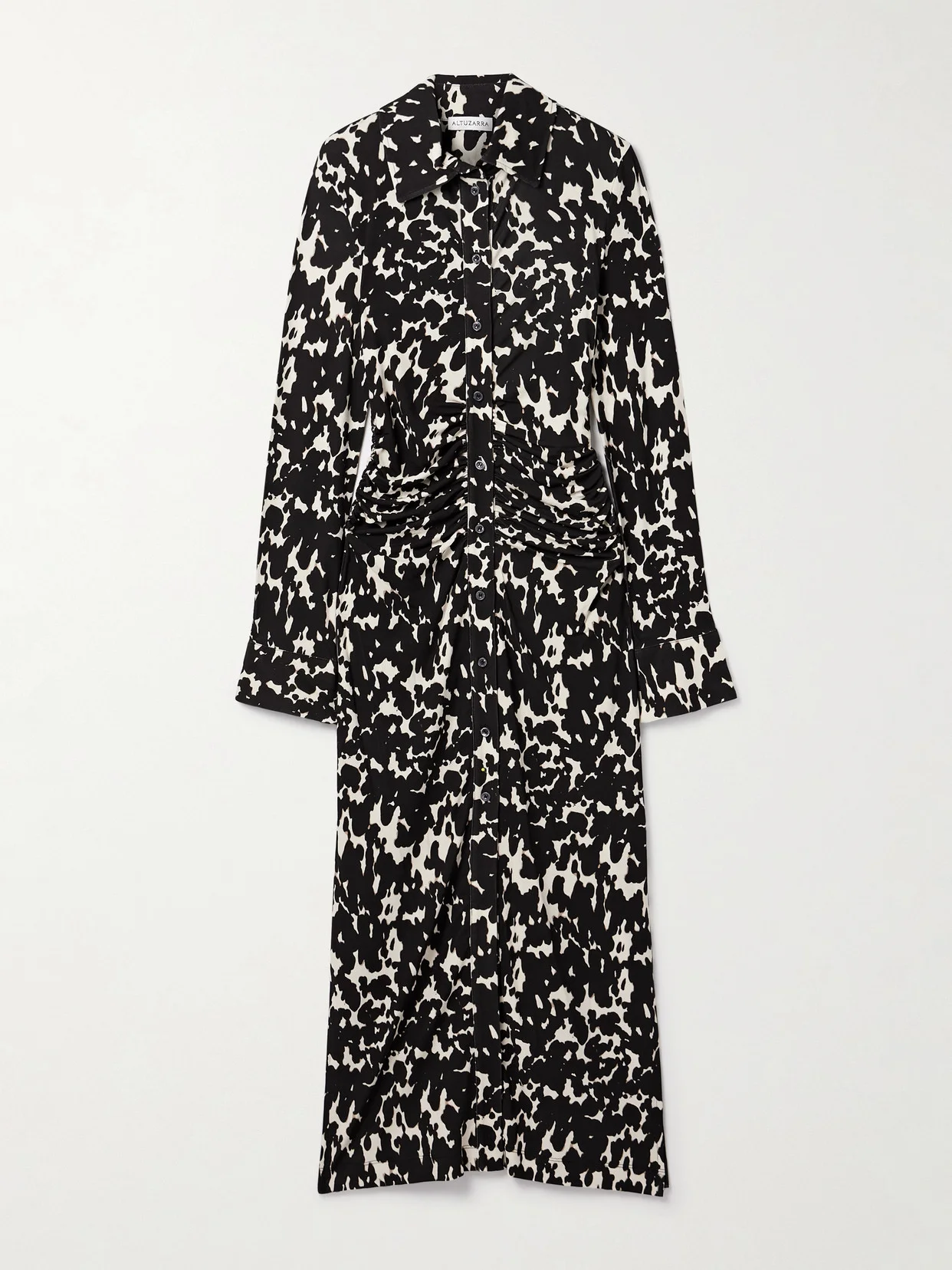Claudia Ruched Printed Crepe-jersey Midi Dress - 1