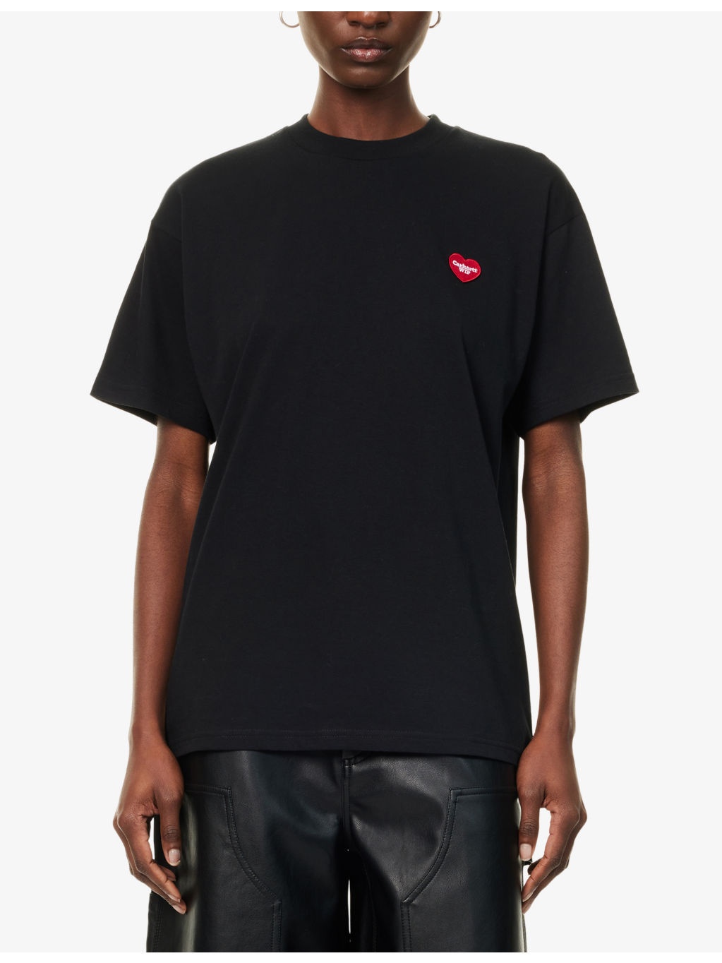 Heart Embroidered Cotton T-Shirt - 3