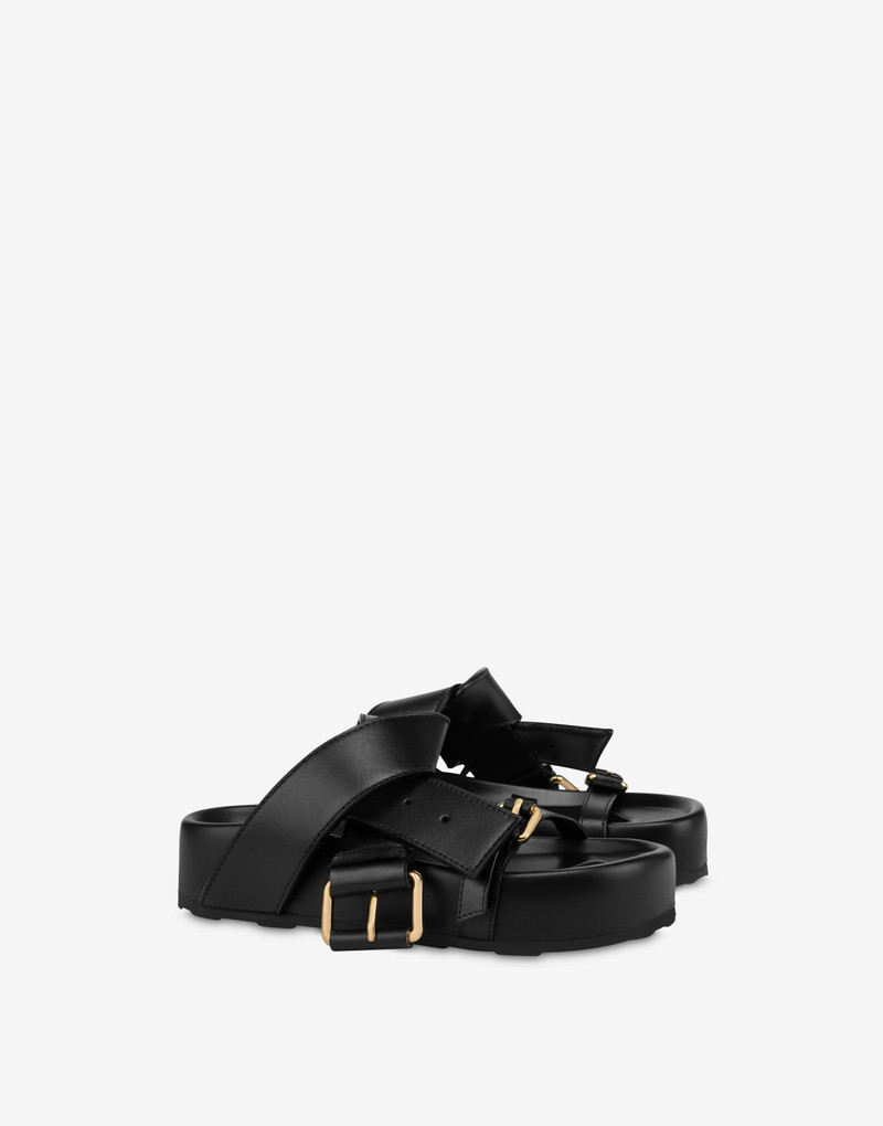 BELTED UP WEDGE SANDALS 1