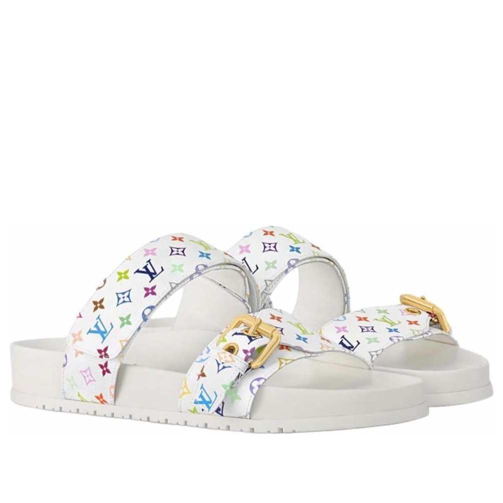 (WMNS) LOUIS VUITTON x Takashi Murakami Bom Dia Slides 'White' 1AGXU3 - 2