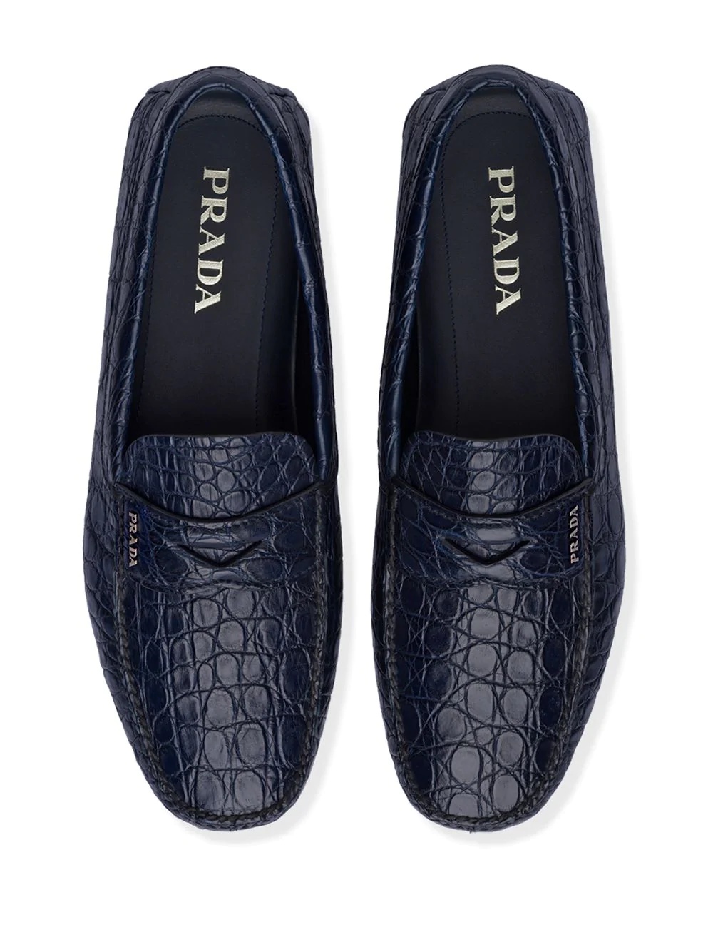 crocodile-effect penny-slot loafers - 4