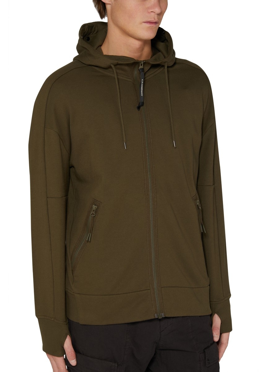 Diagonal Raised Fleece Goggle zipped hoodie - 4