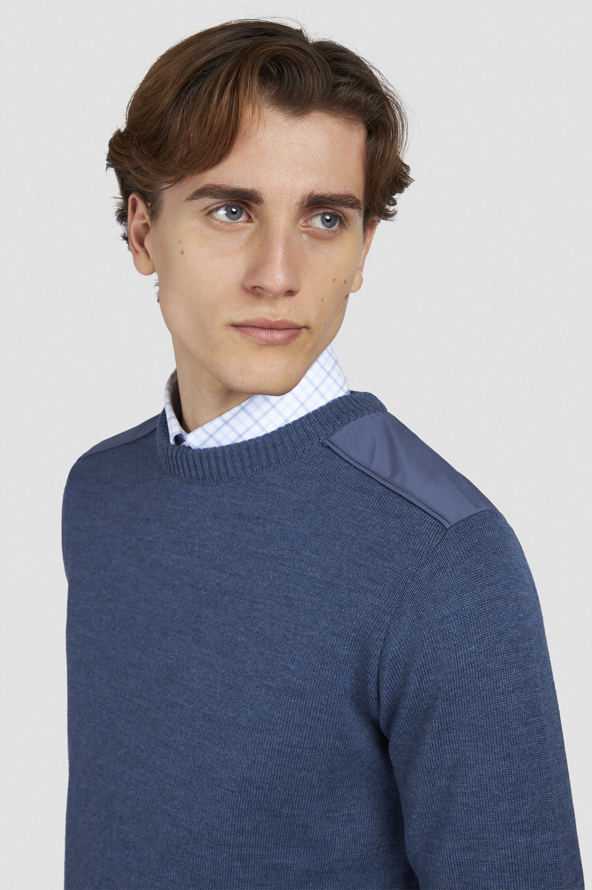 SOFT COOL TOUCH WOOL CREWNECK SWEATER WITH TYPHOON® DETAILS - 4