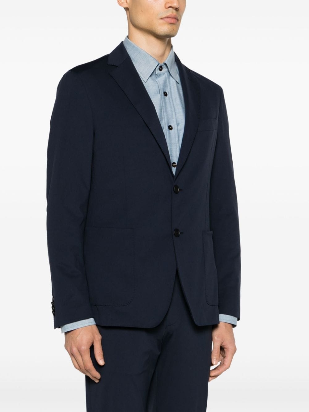 notched-lapels single-breasted blazer - 3