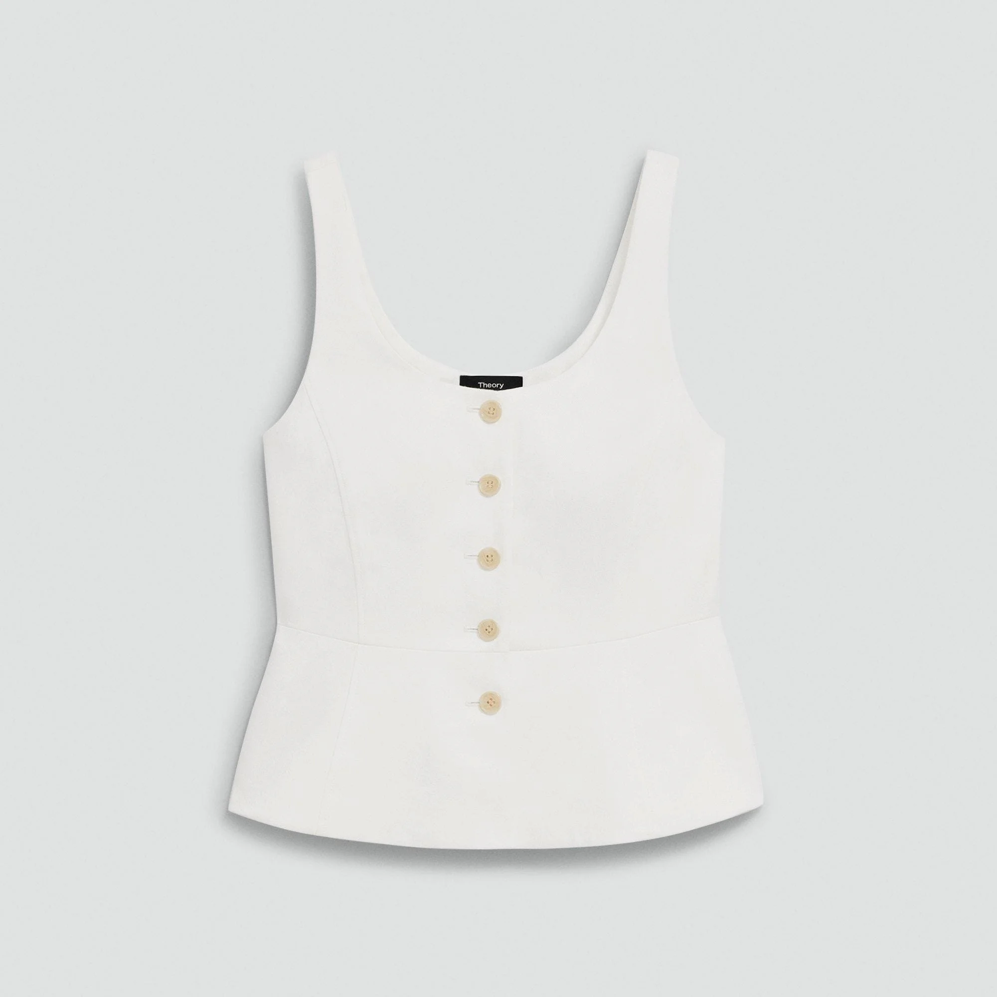 Peplum Vest in Linen-Viscose - 1