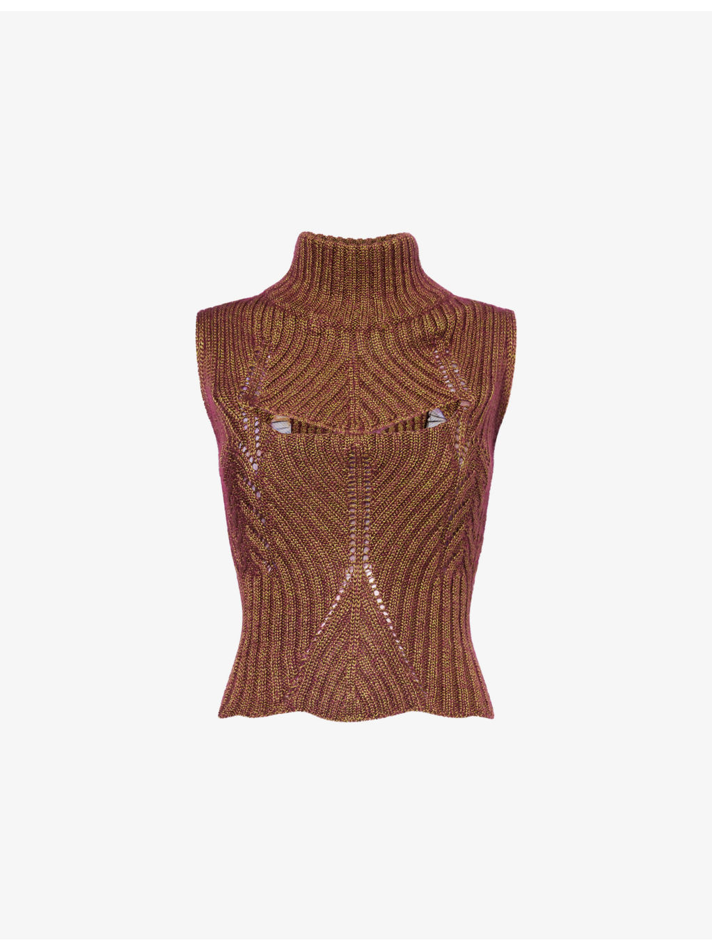 Mary Funnel-Neck Silk-Blend Corset Top - 1
