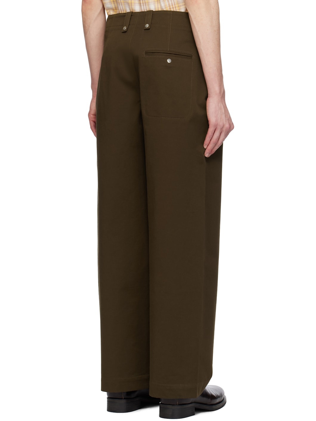 Brown Wide Chino Trousers - 3