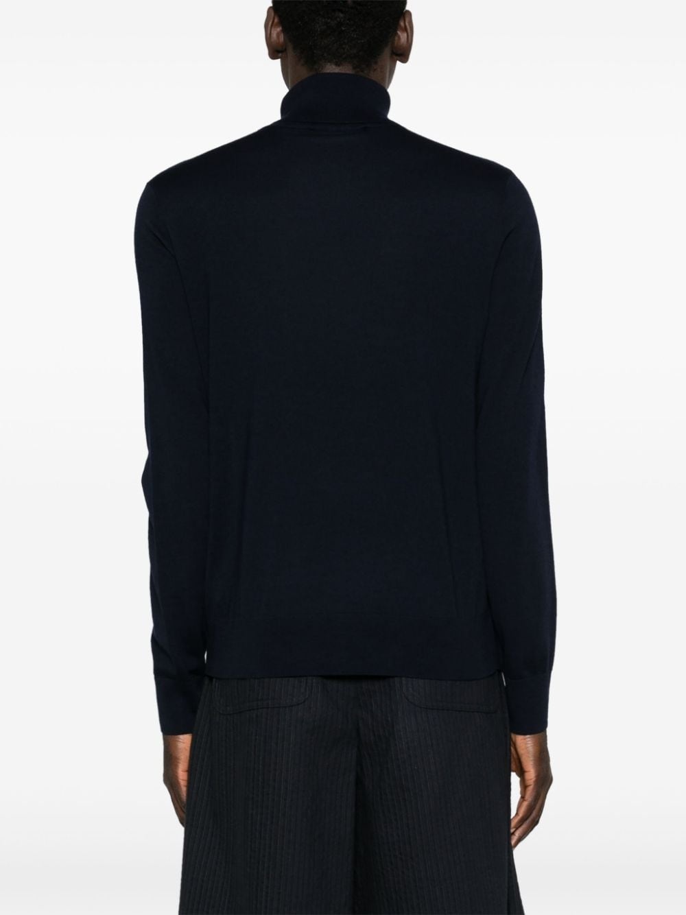 logo-embroidered roll-neck jumper - 4