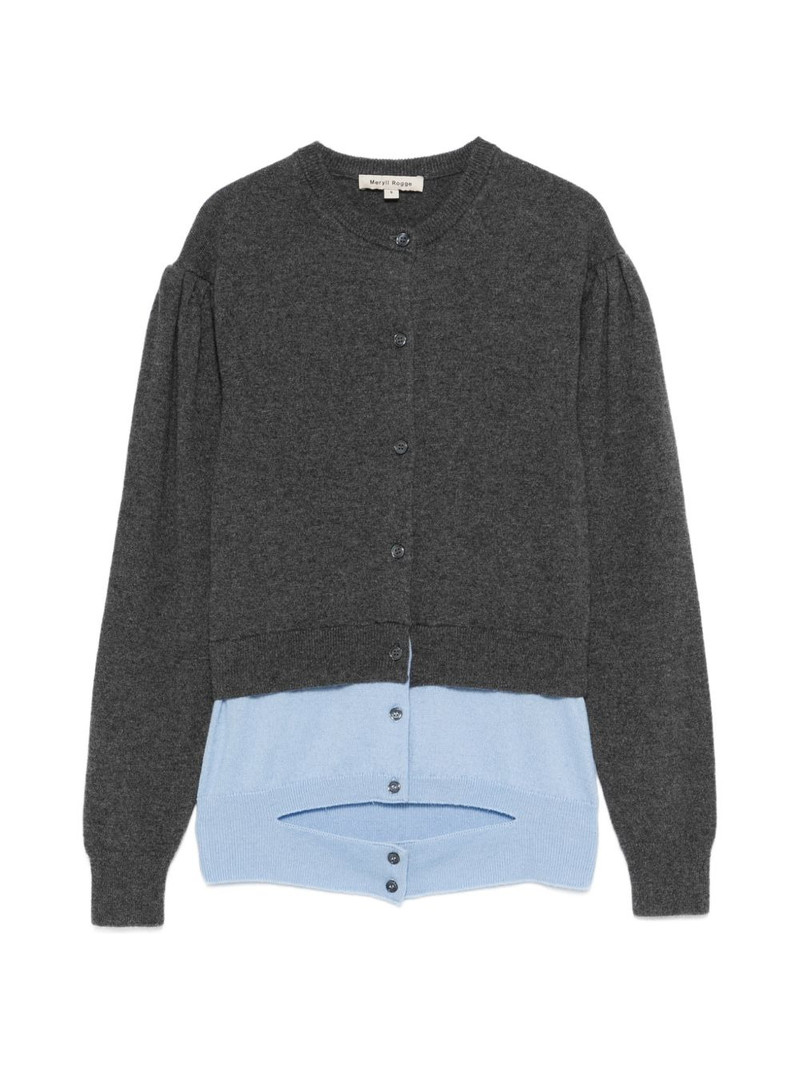 puff-sleeve cardigan 1