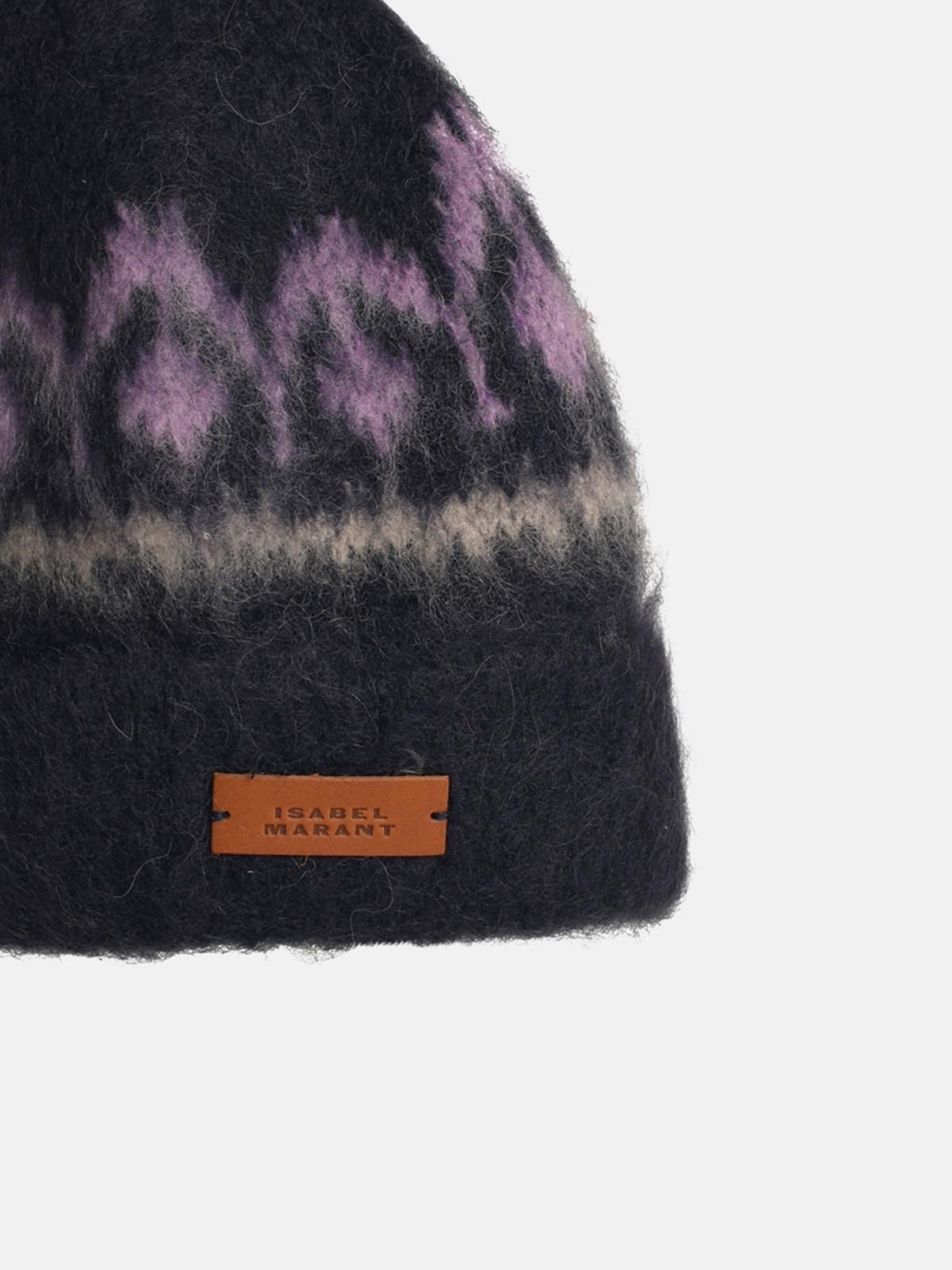 'DARANA' NAVY WOOL BLEND BEANIE - 3