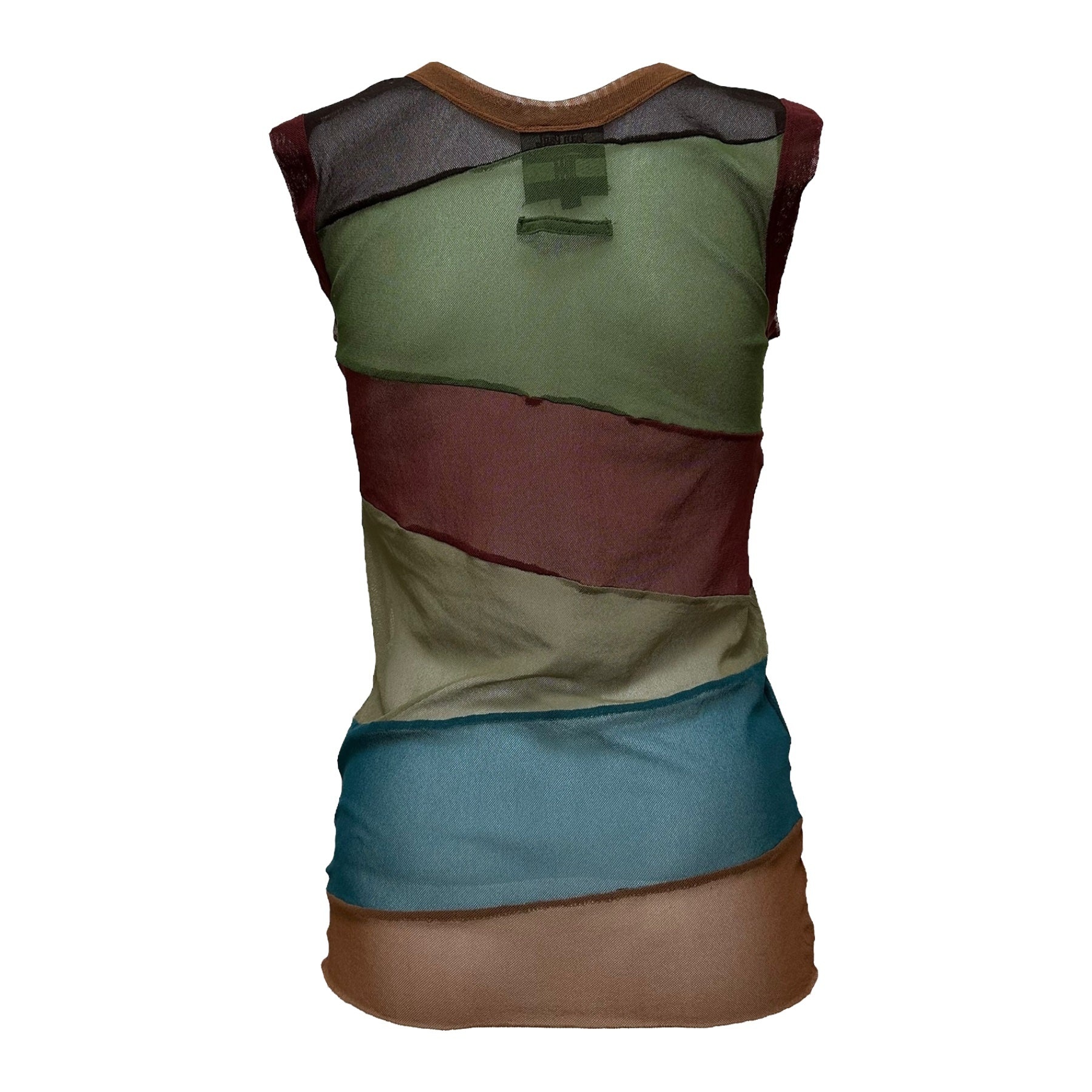 JEAN PAUL GAULTIER HOMME 1990s Patchwork Panelled Mesh Tank Top - 2