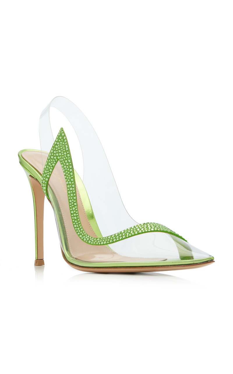 Hortensia Plexi & Embellished Leather Pumps green 6