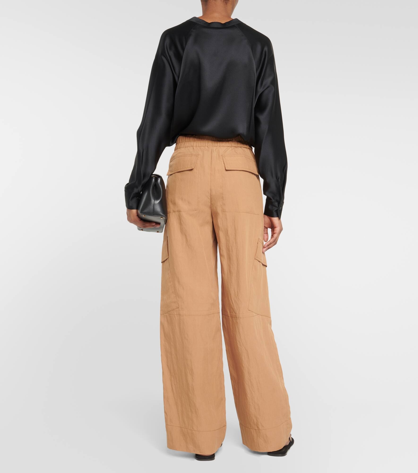 Mid-rise wide cargo pants - 3