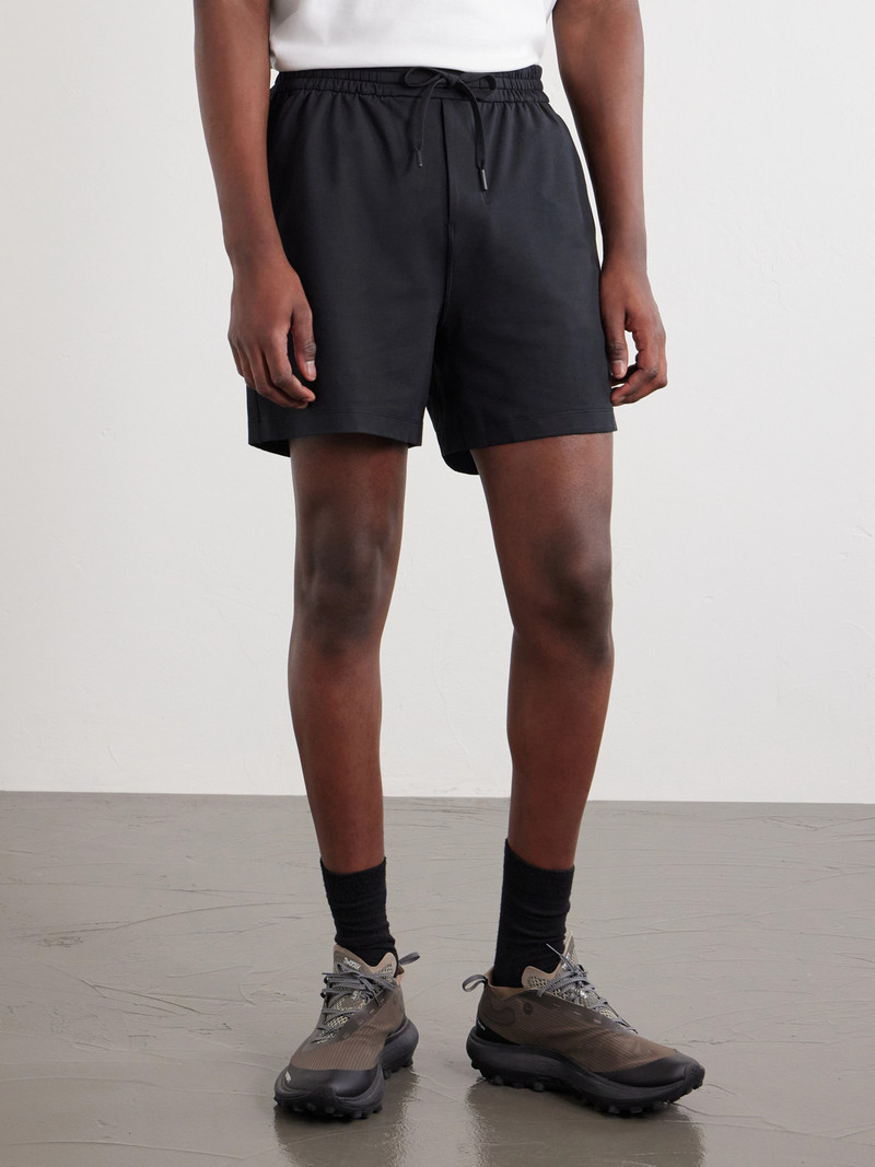 Straight-Leg Stretch Recycled-Jersey Drawstring Shorts 3