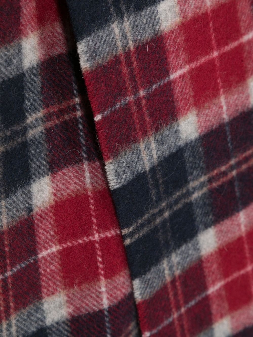 tartan-check wool scarf - 4
