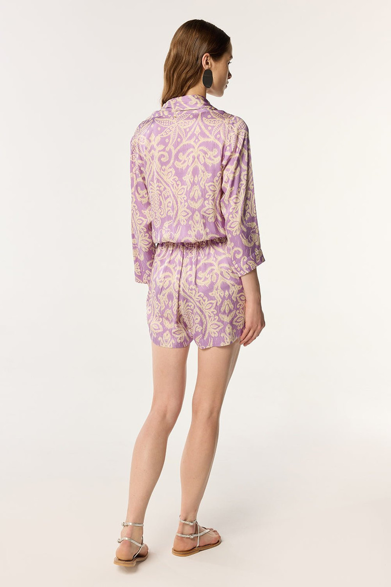 Short Jumpsuit Celie - Purple Macro Ikat 4