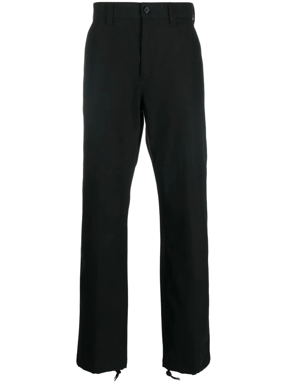drawstring-hem cotton trousers - 1