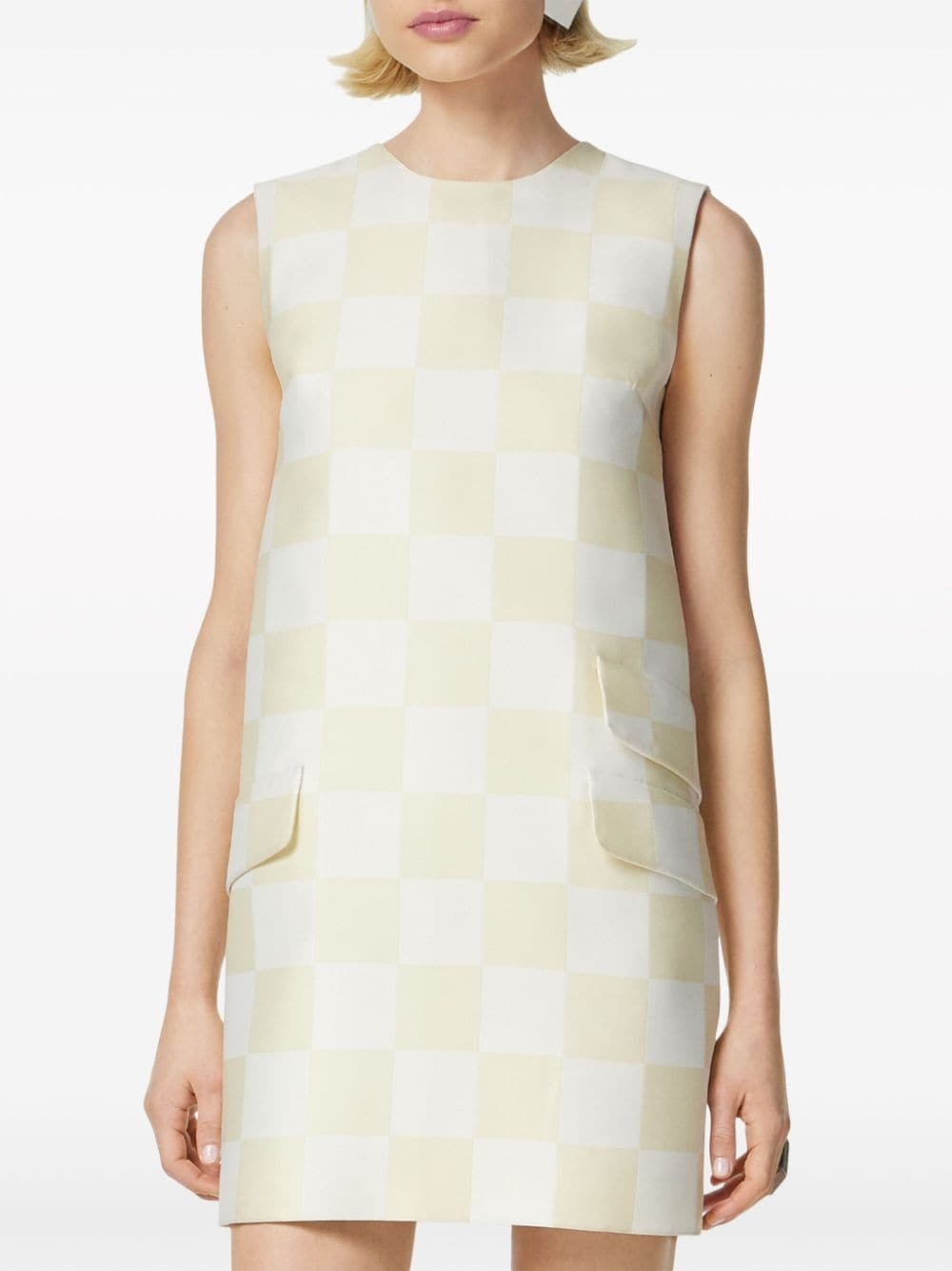 checkerboard-print minidress - 3