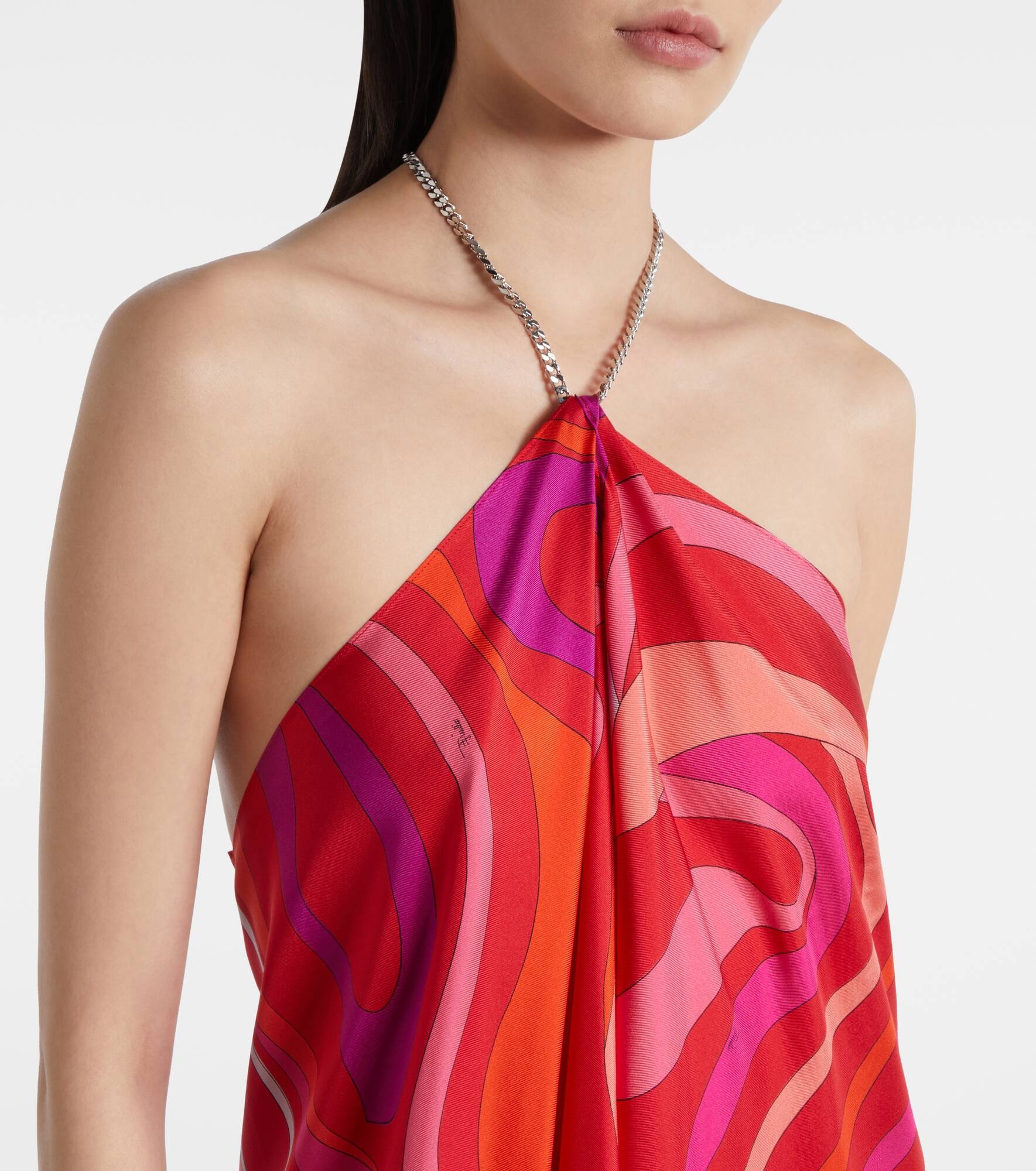 Marmo embellished halterneck silk minidress - 4