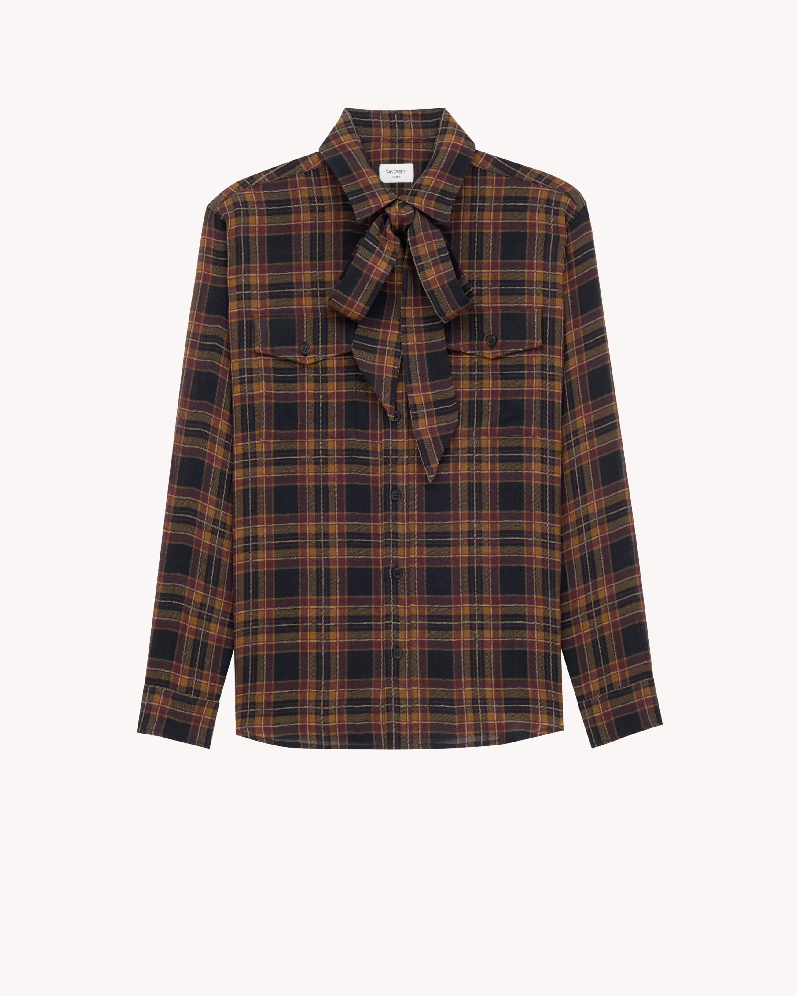 CASSANDRE LAVALLIÈRE SHIRT IN WOOL TARTAN - 1