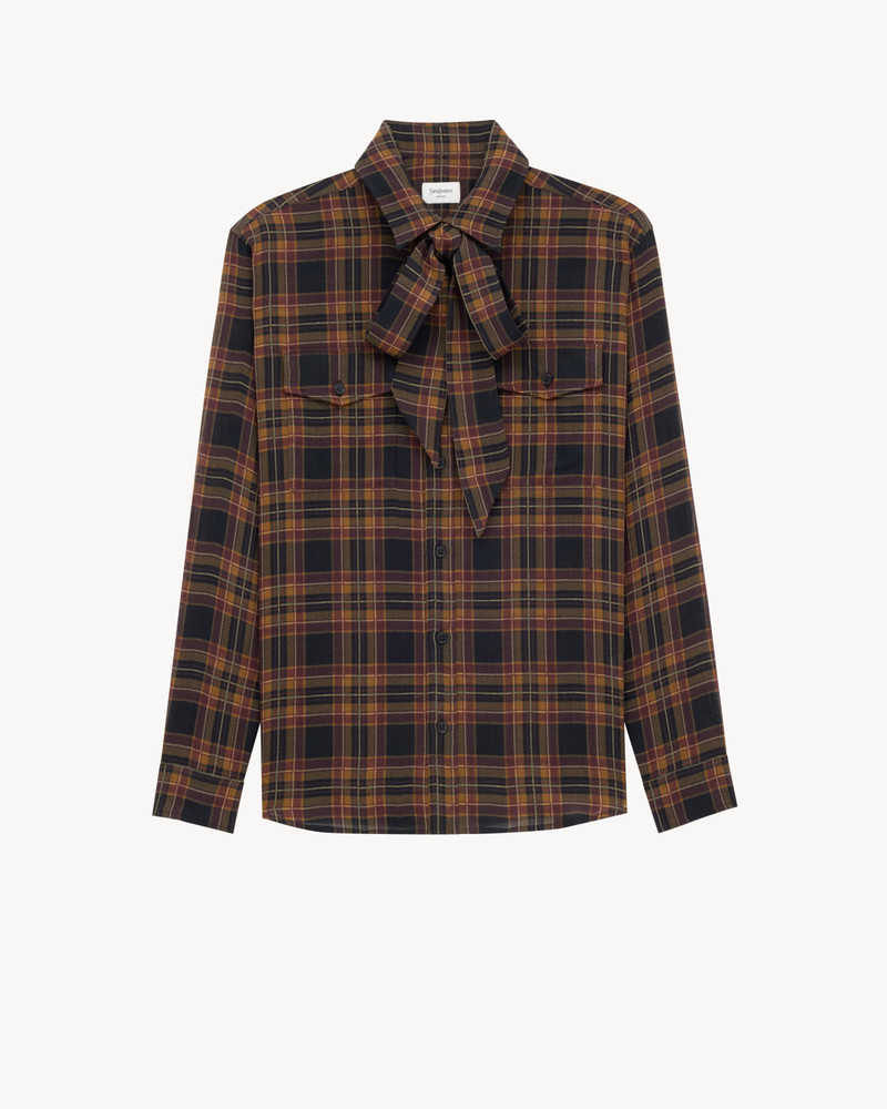 CASSANDRE LAVALLIÈRE SHIRT IN WOOL TARTAN 1