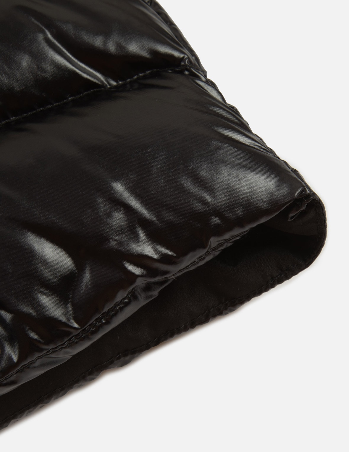 PEARLIZED BLACK FASHION FIT BIKER DOWN JACKET - 9
