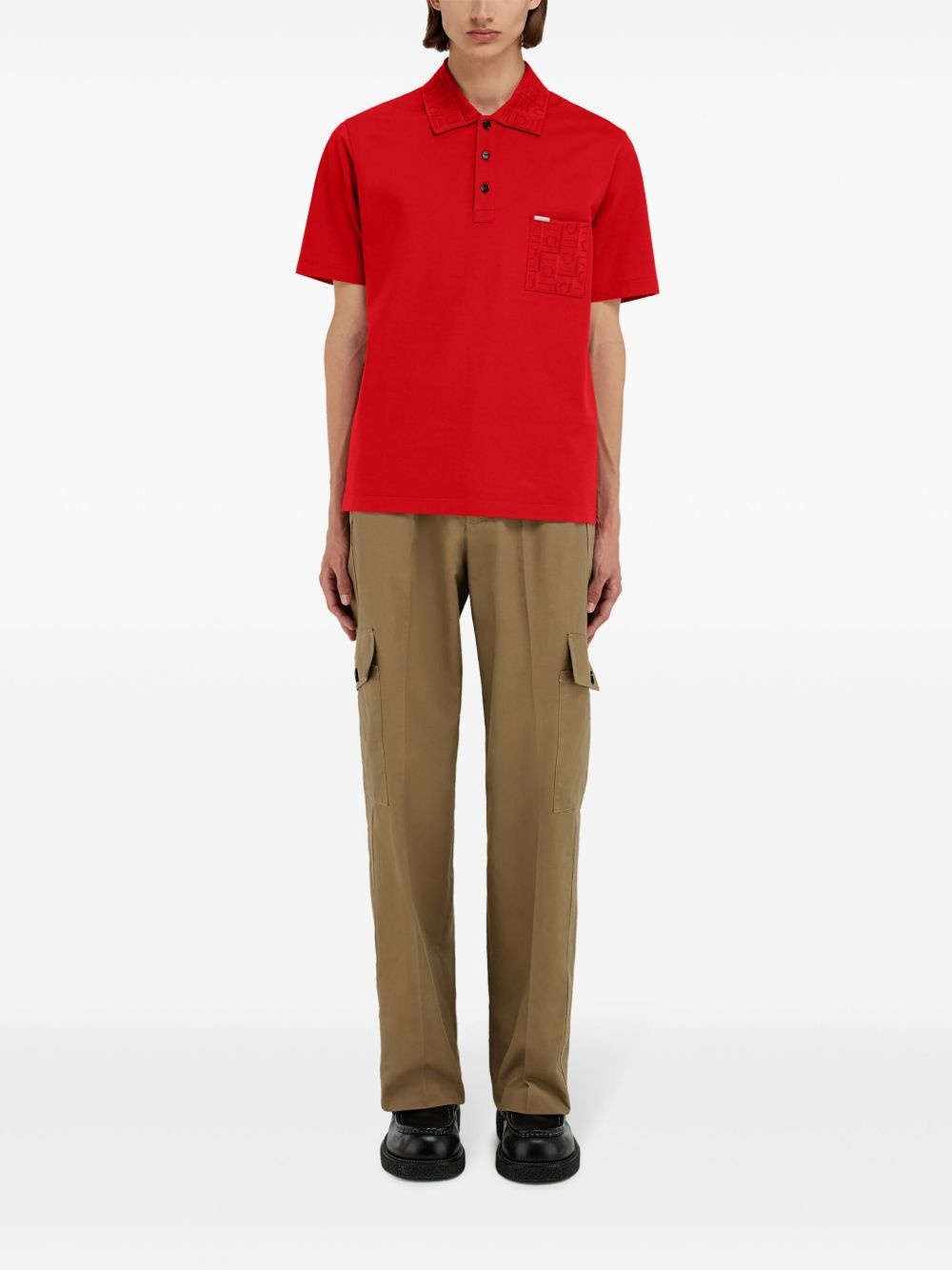 jacquard detailing polo shirt - 2