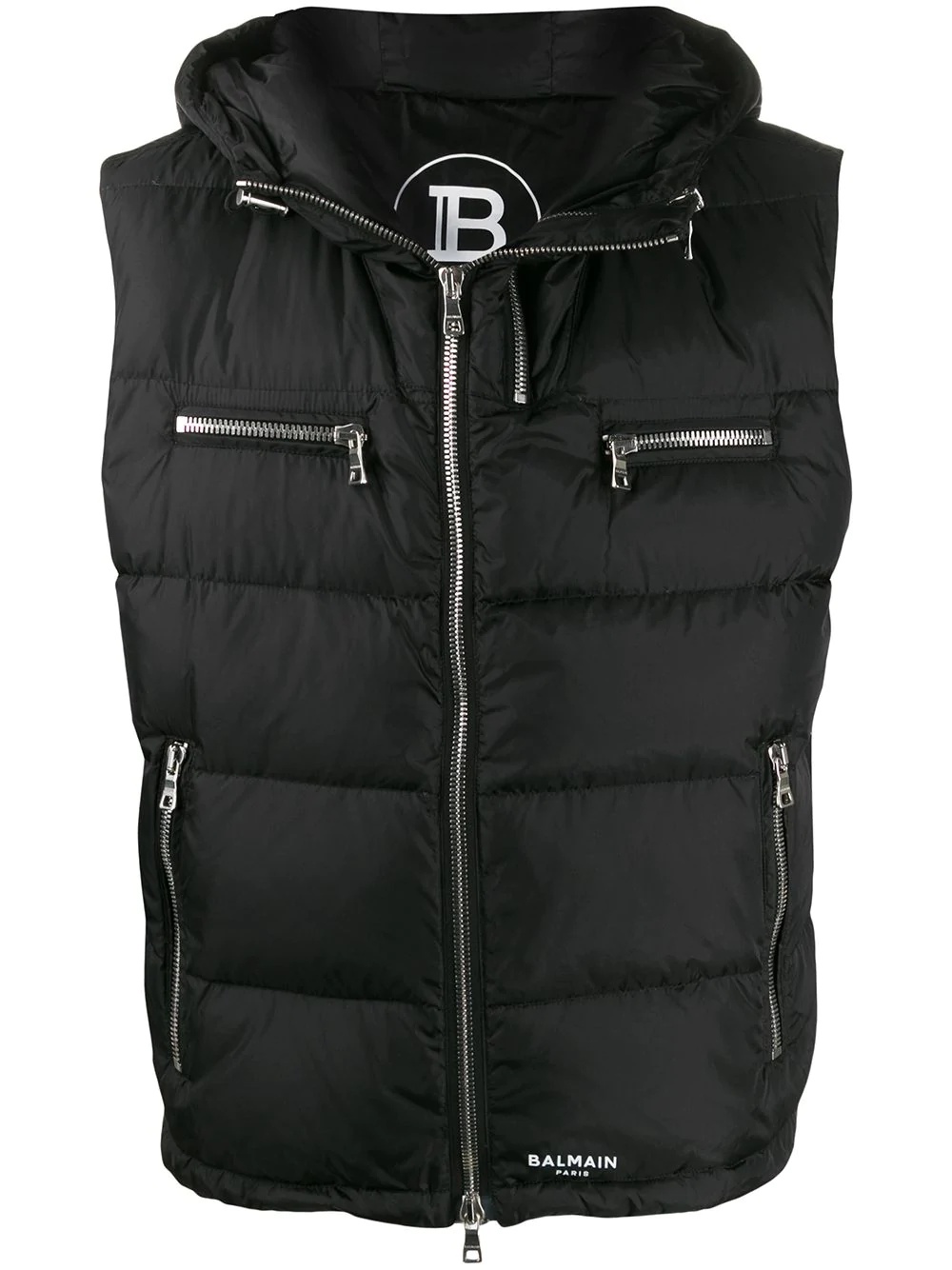 zipped quilted puffer gilet - 1