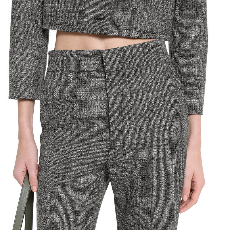 Wool grisaille pants with embroidery 3