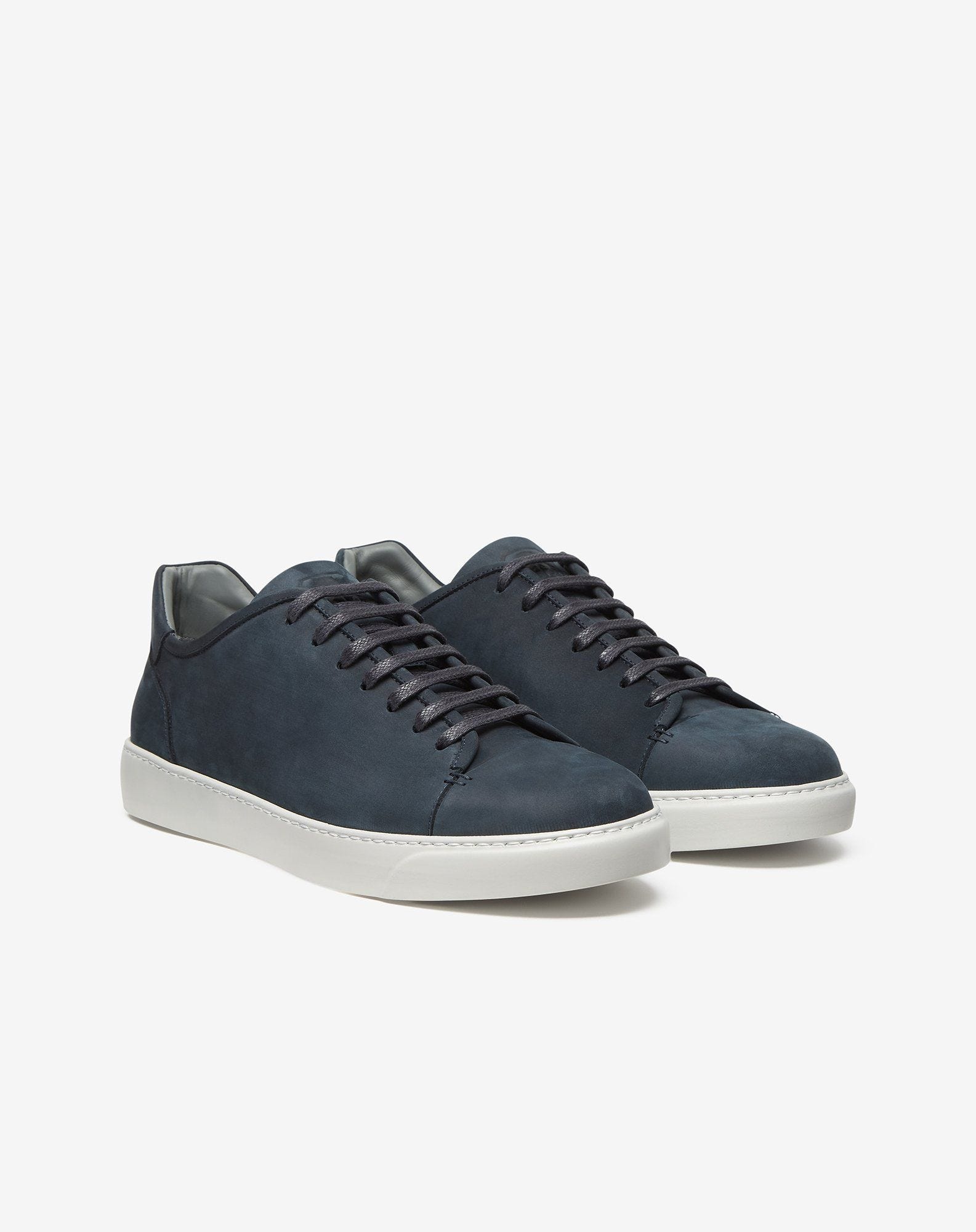 Blue leather trainers - 2