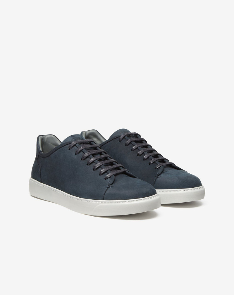 CORNELIANI Blue leather trainers outlook